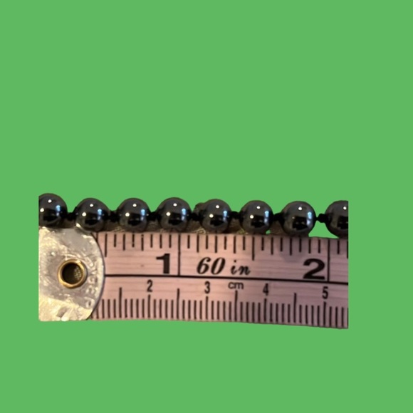 NECKLACE ONYX,14k GOLD, PEARL, HEMATITE LONG 19” long - Picture 9 of 11